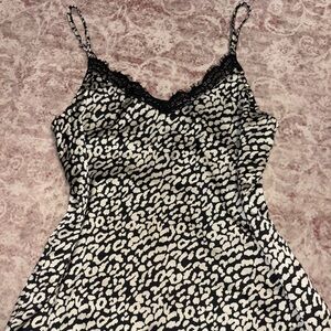 ODDY Black and White Animal Print Chemise